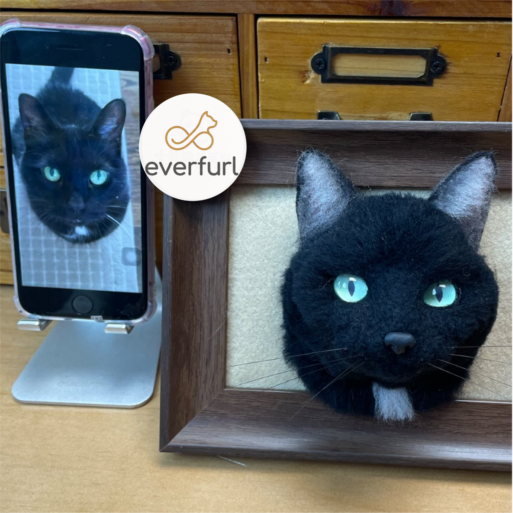 3D Custom Needle Felted Pet Portrait - Framed Dog or Cat Head Memorial Art