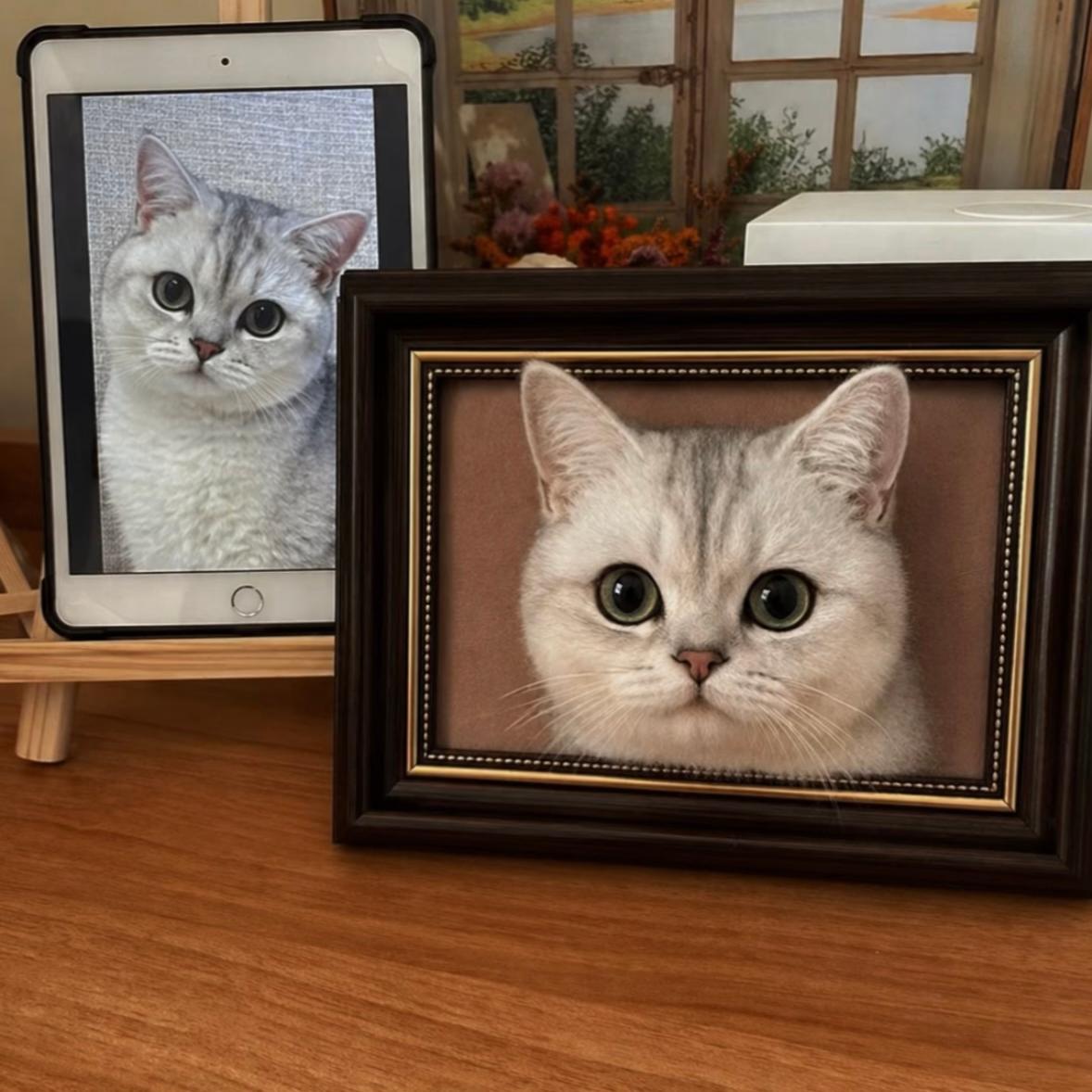 3D Custom Needle Felted Pet Portrait - Framed Dog or Cat Head Memorial Art