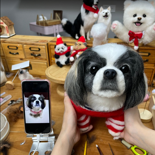 Life-Size 1:1 Custom Needle Felted Pet Replica - Realistic Full-Body Dog or Cat Masterpiece