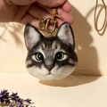 Realistic Custom Needle Felted Pet Head Charm - Personalized Dog & Cat Hanging Ornament