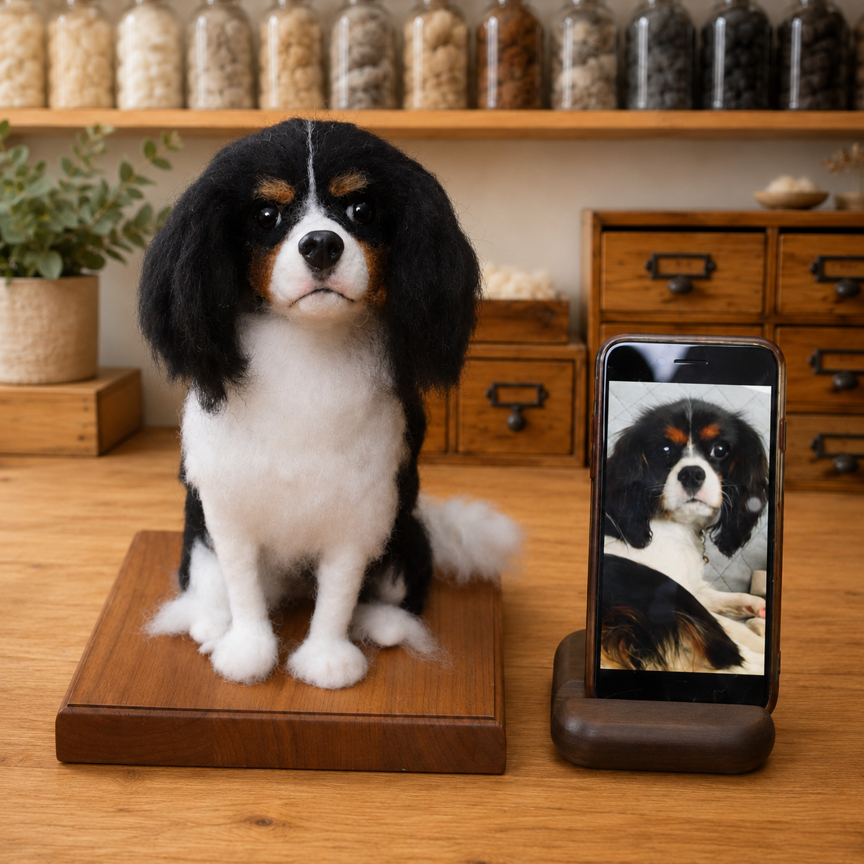 Realistic Custom Needle Felted Pet Miniature - Full-Body Dog & Cat Handcrafted Sculpture