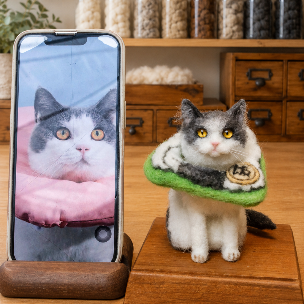 Realistic Custom Needle Felted Pet Miniature - Full-Body Dog & Cat Handcrafted Sculpture