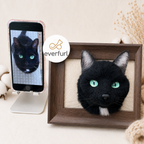 3D Custom Needle Felted Pet Portrait - Framed Dog or Cat Head Memorial Art