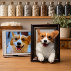 Bespoke 3D Needle Felted Pet Bust - Custom Half-Body Dog & Cat Framed Sculpture