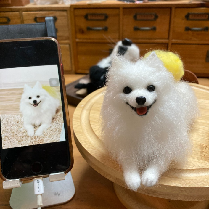 Realistic Custom Needle Felted Pet Miniature - Full-Body Dog & Cat Handcrafted Sculpture