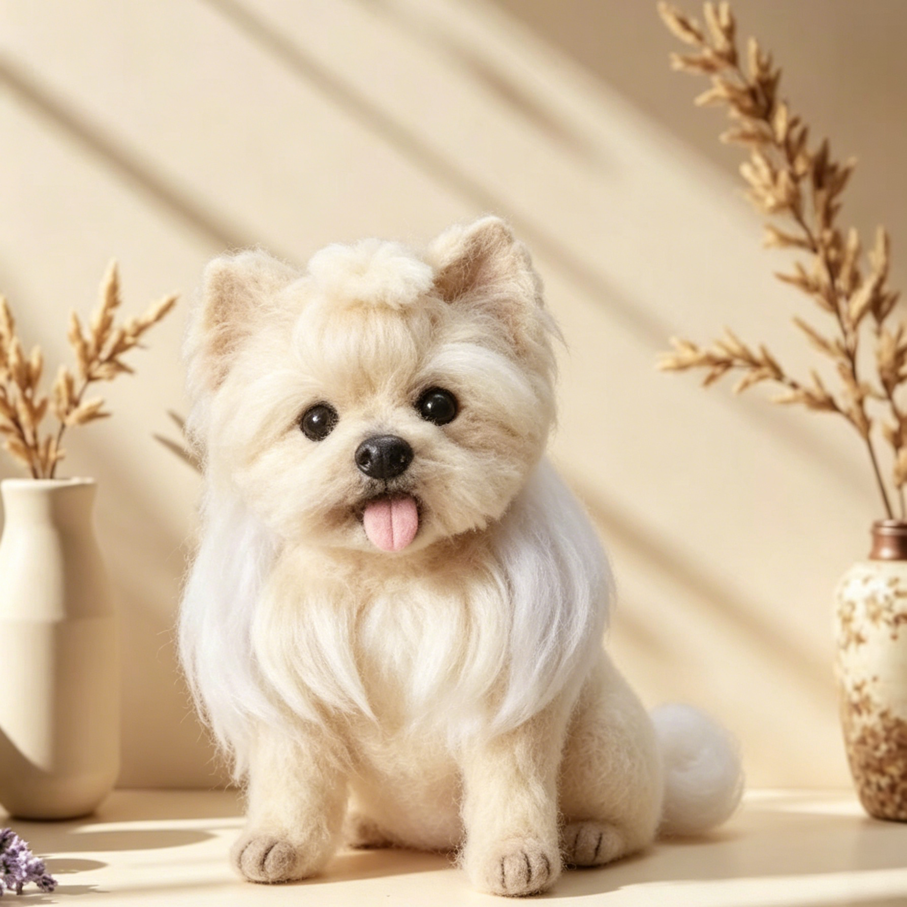 Life-Size 1:1 Custom Needle Felted Pet Replica - Realistic Full-Body Dog or Cat Masterpiece